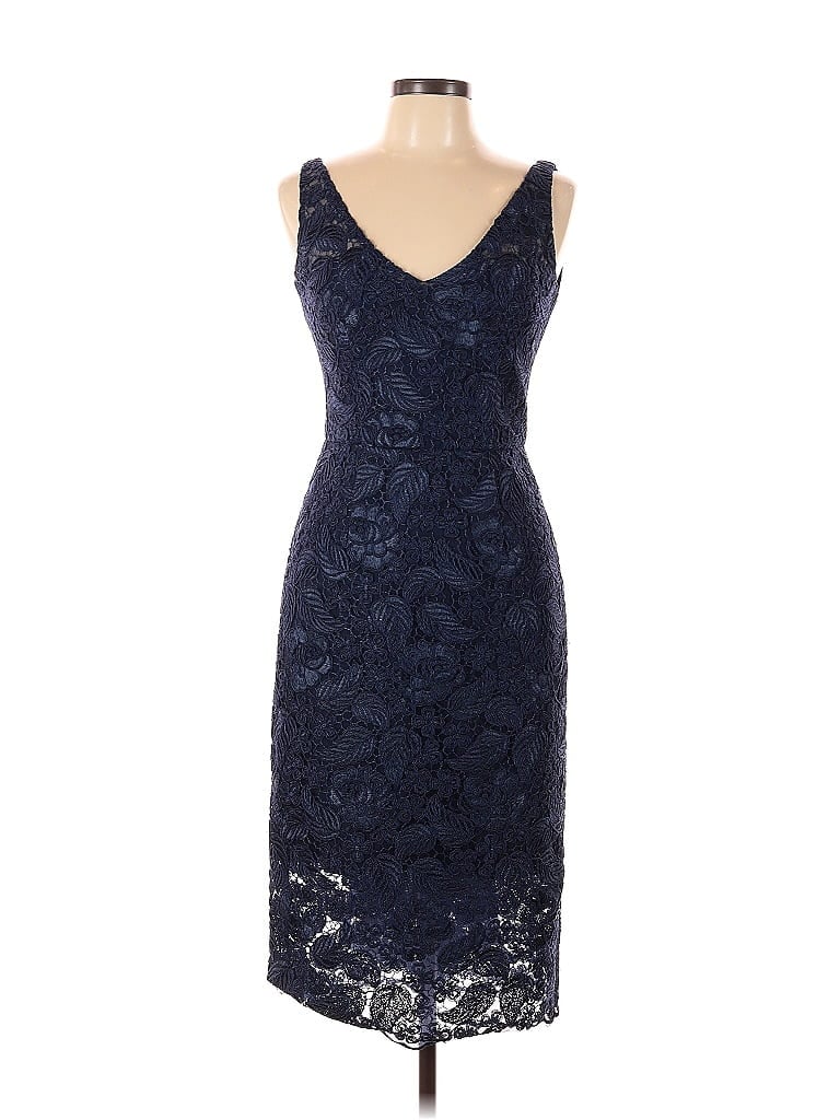 ML Monique Lhuillier 100% Polyester Blue Cocktail Dress Size 6 - photo 1