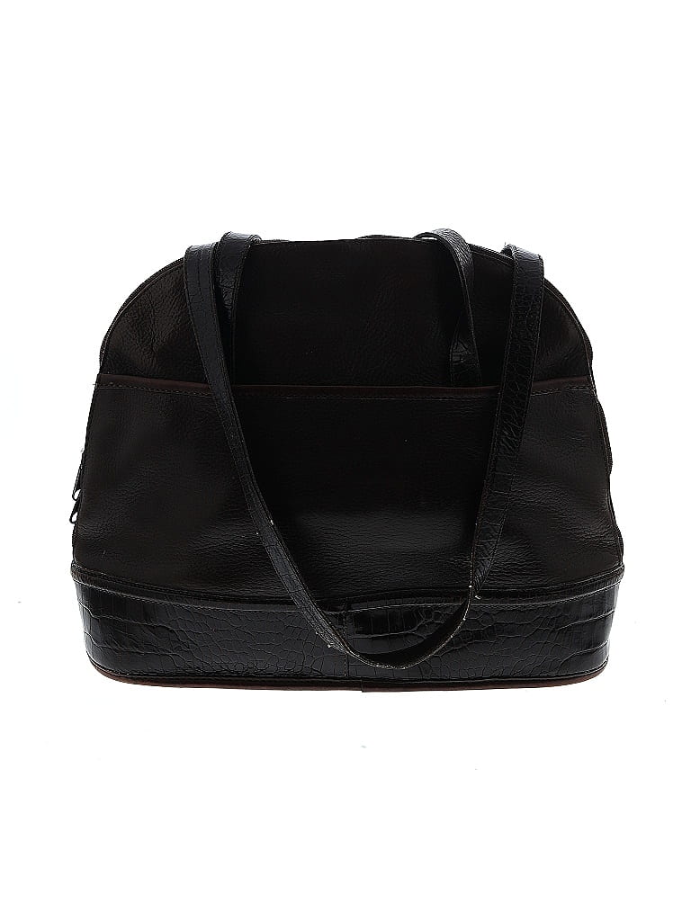 Brighton Solid Black Brown Leather Shoulder Bag One size - photo 1