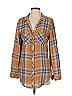 Cloth & Stone 100% Cotton Plaid Brown Long Sleeve Button-Down Shirt Size S - photo 1