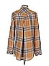 Cloth & Stone 100% Cotton Plaid Brown Long Sleeve Button-Down Shirt Size S - photo 2