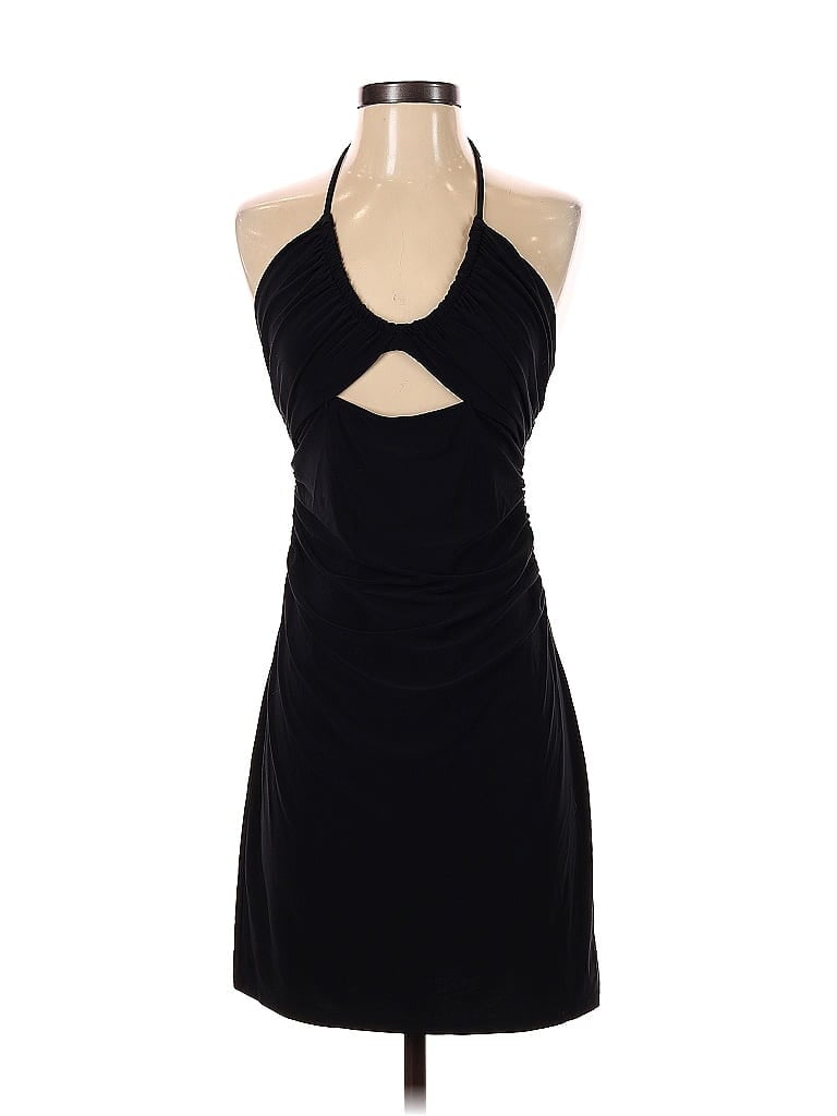 Open Edit Solid Black Cocktail Dress Size XS - photo 1