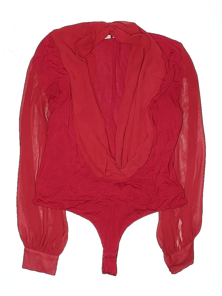 Eva Mendes by New York & Company 100% Polyester Red Bodysuit Size XL - photo 1