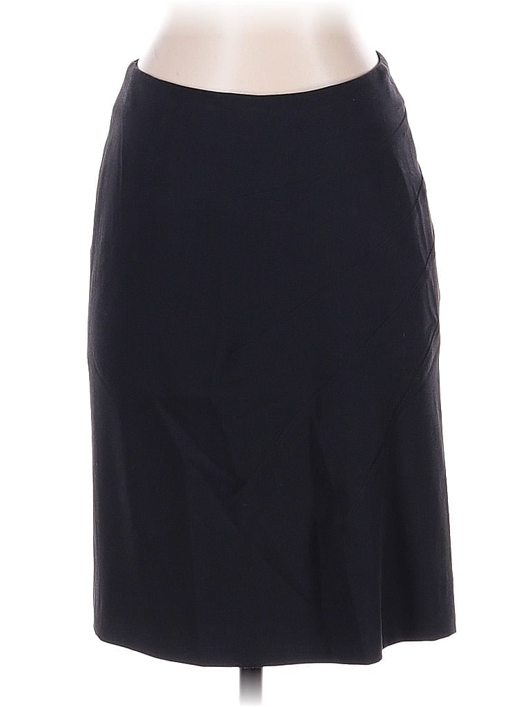Giorgio Armani 100% Cupro Solid Black Formal Skirt Size EU 36 / US 6 - photo 1