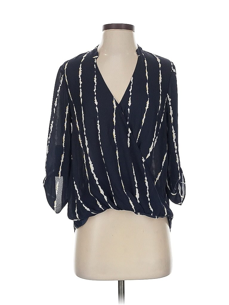 All in Favor 100% Polyester Black 3/4 Sleeve Blouse Size XS - photo 1