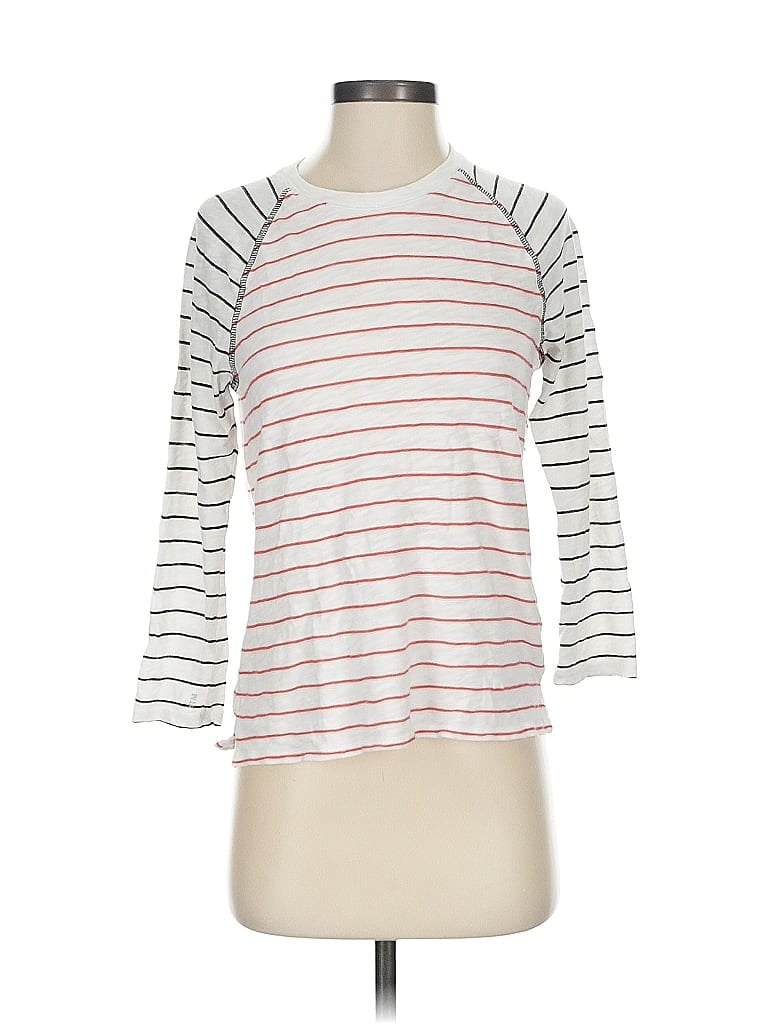 ATM 100% Cotton Stripes White 3/4 Sleeve T-Shirt Size S - photo 1