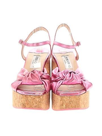 Jimmy Choo Heloise 95 Leather Platform Sandals (view 2)