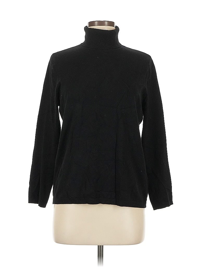 Pre-owned Chico's Turtleneck Sweater In Black