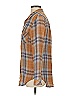Cloth & Stone 100% Cotton Plaid Brown Long Sleeve Button-Down Shirt Size S - photo 4