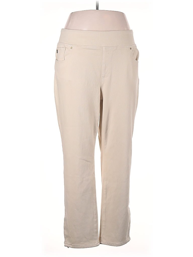 Belle By Kim Gravel Solid Tan Casual Pants Size 22 - photo 1