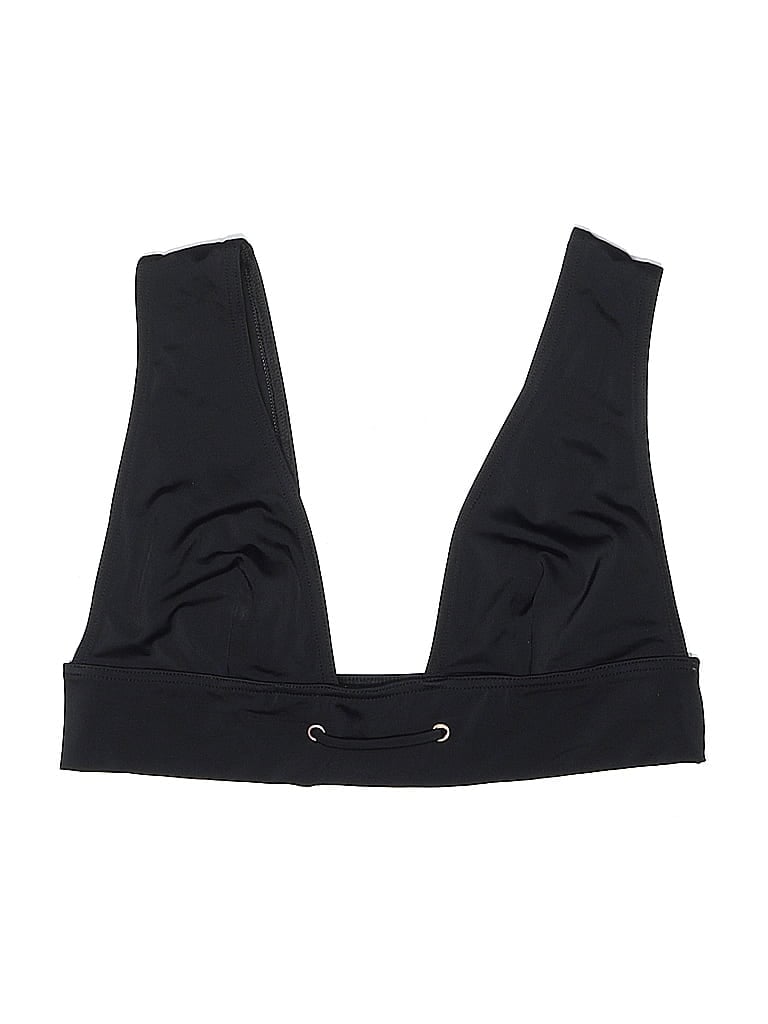 Pre-owned Asos Design Swimsuit Top Black Solid Pattern Swimwear