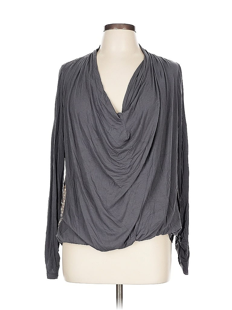 Mystree Gray Long Sleeve Blouse Size L - photo 1