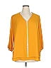 JM Collection Color Block Yellow 3/4 Sleeve Blouse Size XL - photo 1