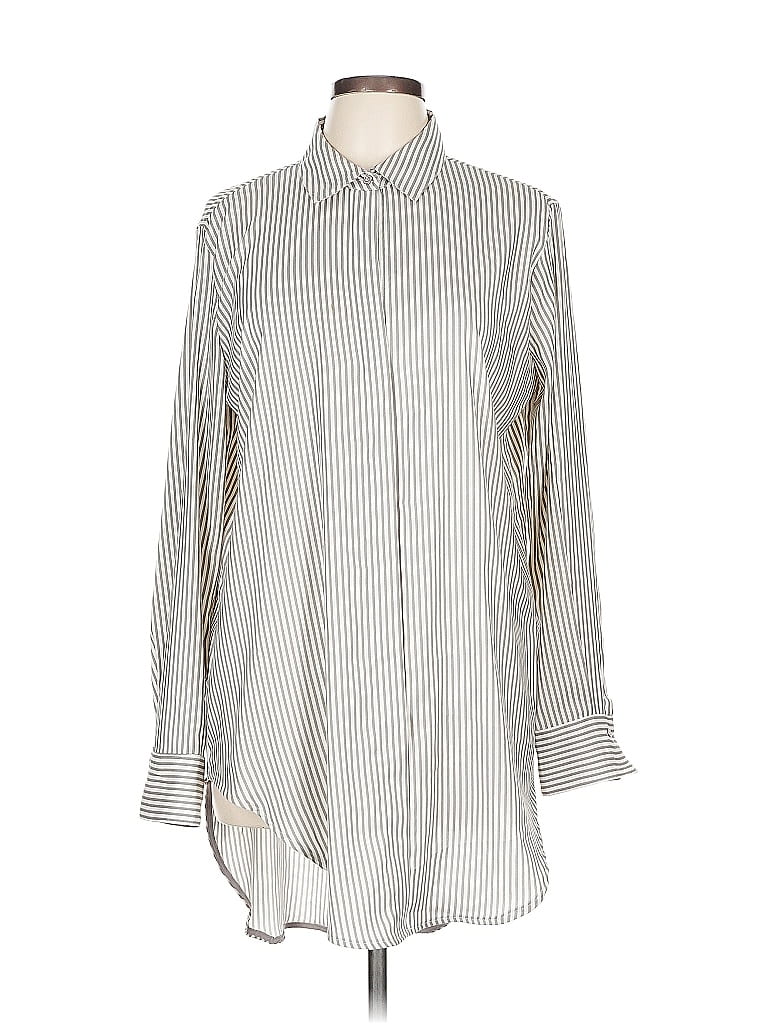 PHILOSOPHY REPUBLIC CLOTHING Pre-owned Long Sleeve Blouse In Gray
