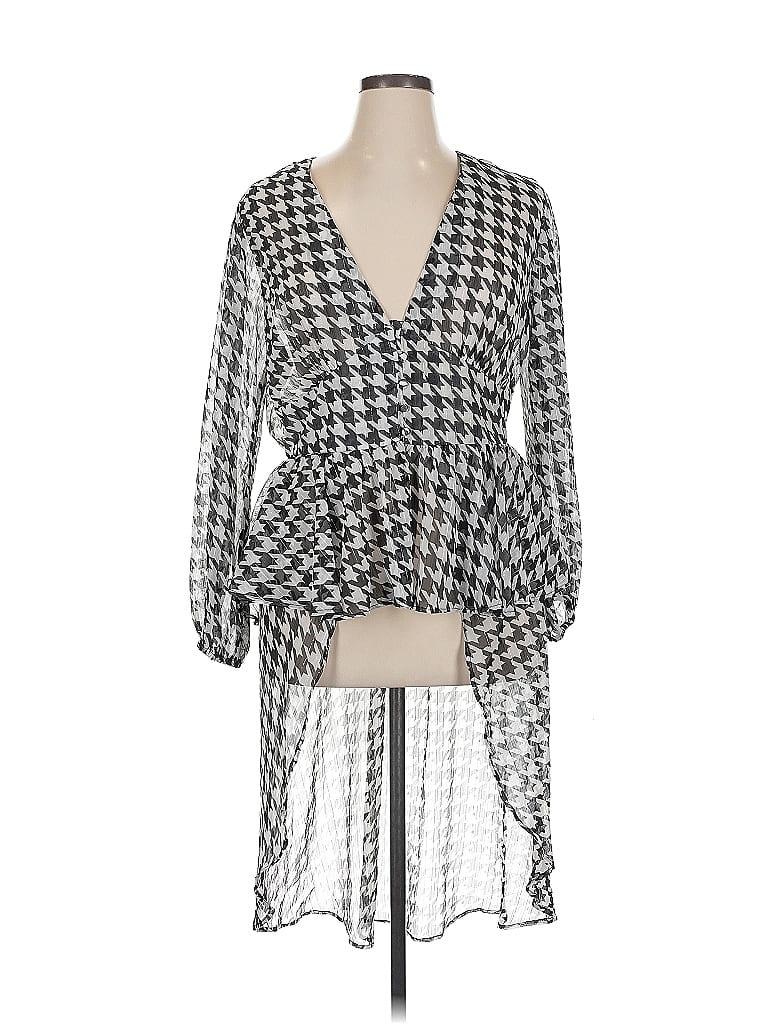 Ashley Stewart Houndstooth Silver Cocktail Dress Size 14 - photo 1