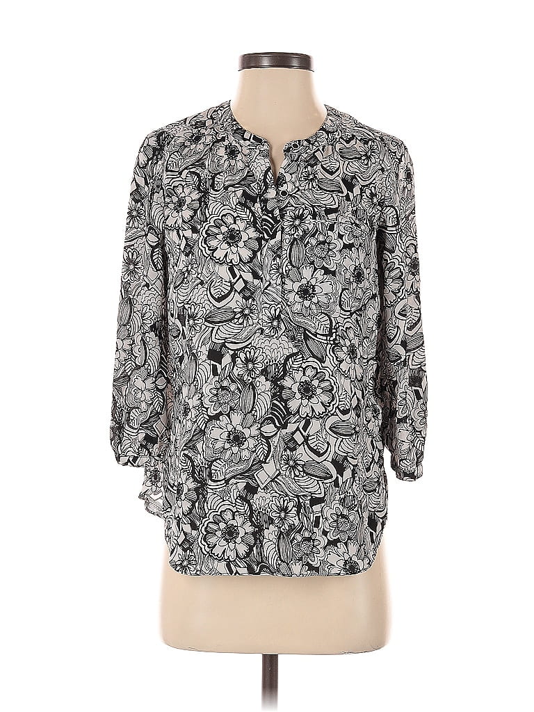 Pre-owned Nydj 3/4 Sleeve Blouse In Gray