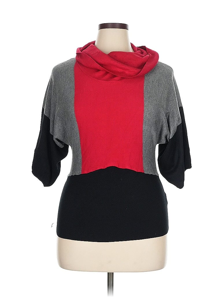 Click to view more detailed imagery on our partner's website Pre-owned Sharagano Short Sleeve Turtleneck In Red