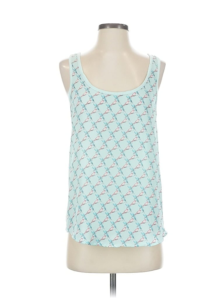 Pre-owned Lc Lauren Conrad Sleeveless Top Teal Scoop Neck Tops In Blue