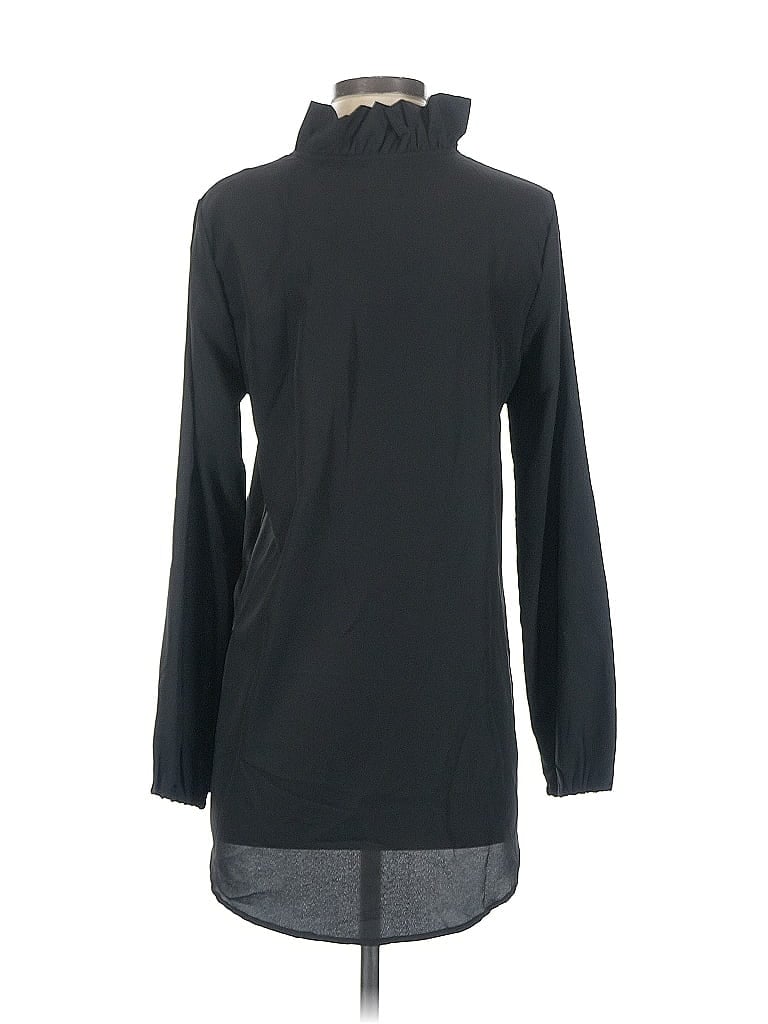 Pre-owned Mud Pie Long Sleeve Blouse In Black