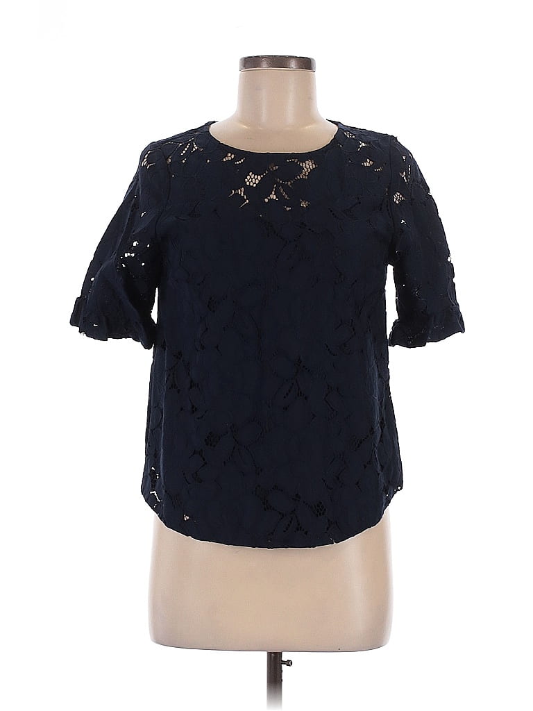Pre-owned Monteau Short Sleeve Blouse In Black