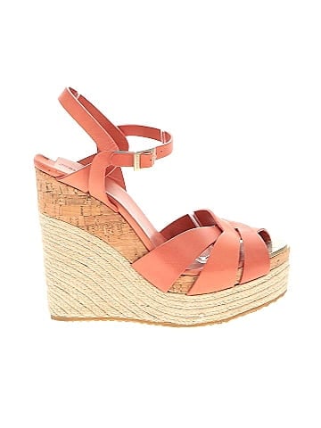 Jimmy Choo  Brown Leather Platform Wedges (view 1)
