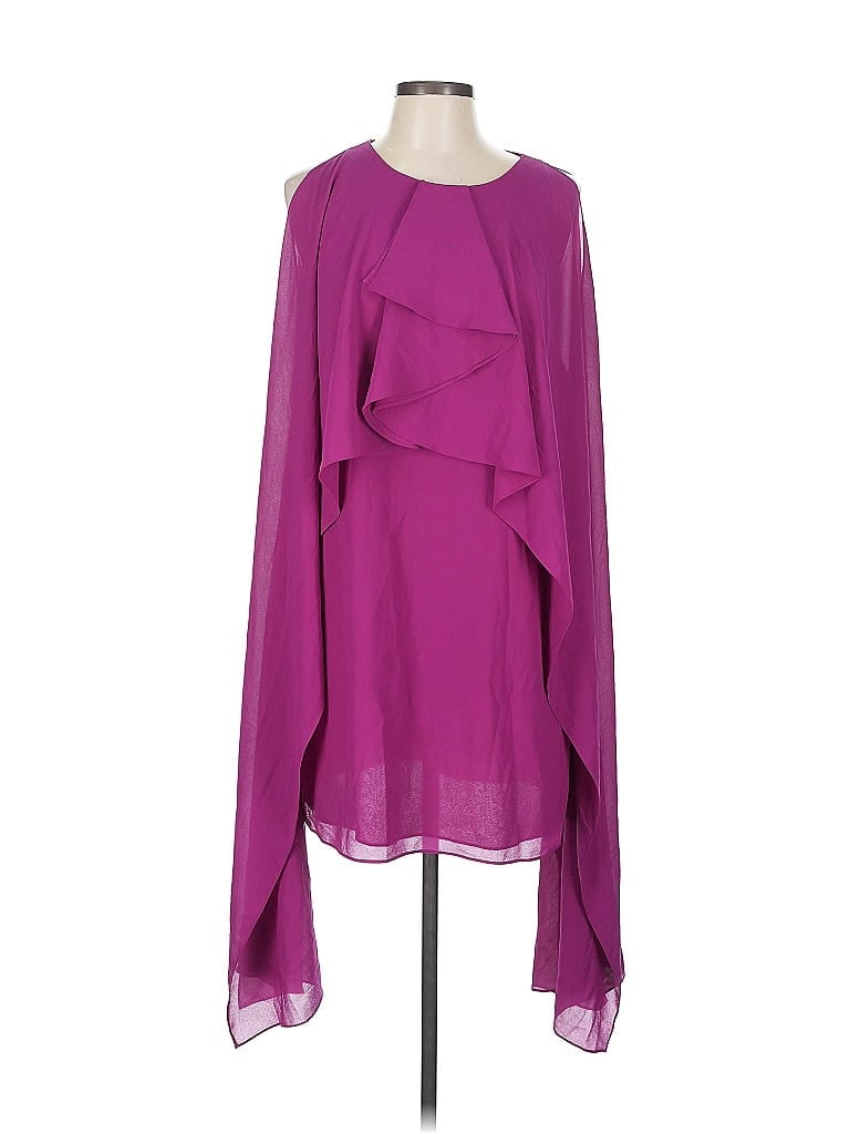 Badgley Mischka 100% Polyester Purple Long Sleeve Blouse Size 12 - photo 1