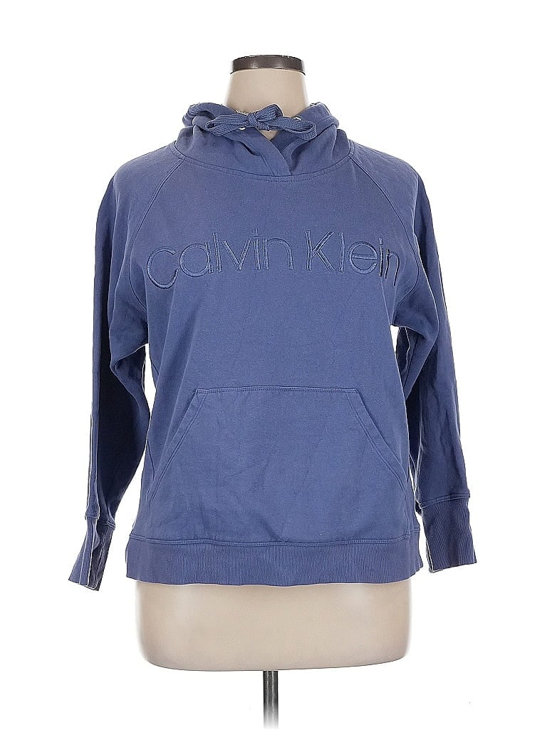 Pre-owned Calvin Klein Pullover Hoodie In Blue