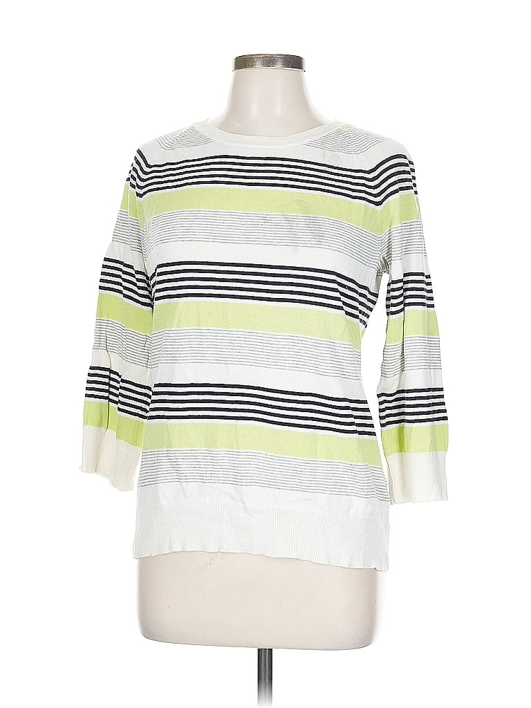 Pre-owned Liz Claiborne Pullover Sweater In White