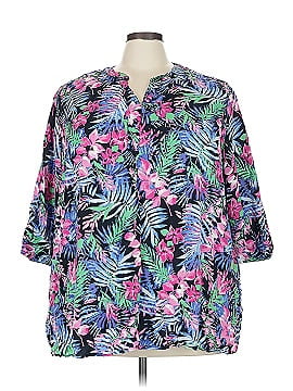 Woman Within 3/4 Sleeve Button Down Shirt