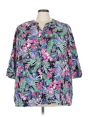 Woman Within 3/4 Sleeve Button-Down Shirt (view 1)