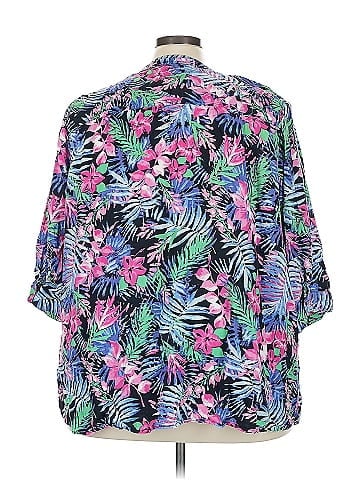 Woman Within 3/4 Sleeve Button-Down Shirt (view 2)