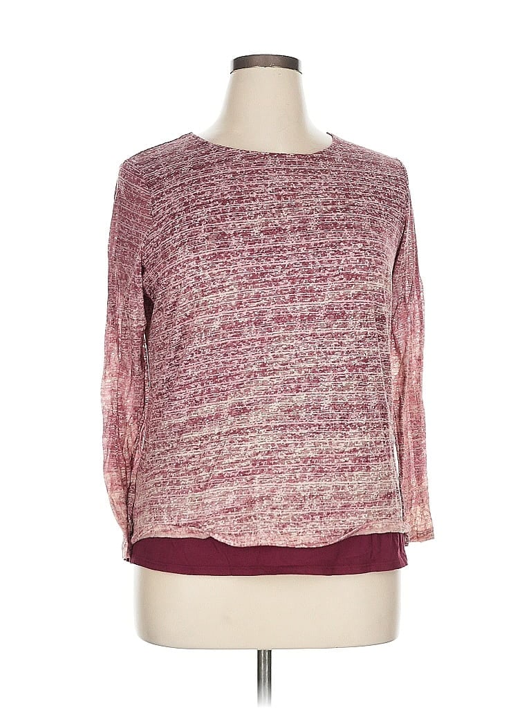 COLDWATER CREEK Pre-owned 3/4 Sleeve T-shirt In Burgundy