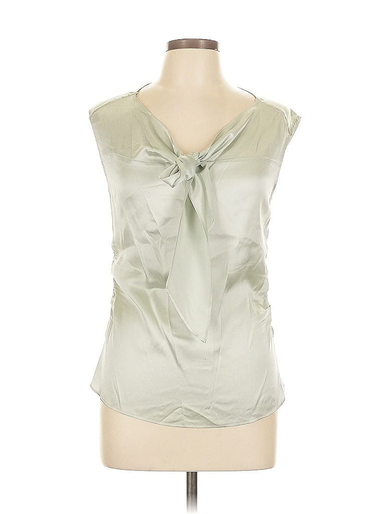 Click to view more detailed imagery on our partner's website Pre-owned Ann Taylor Sleeveless Silk Top Green Cowl Neck Tops