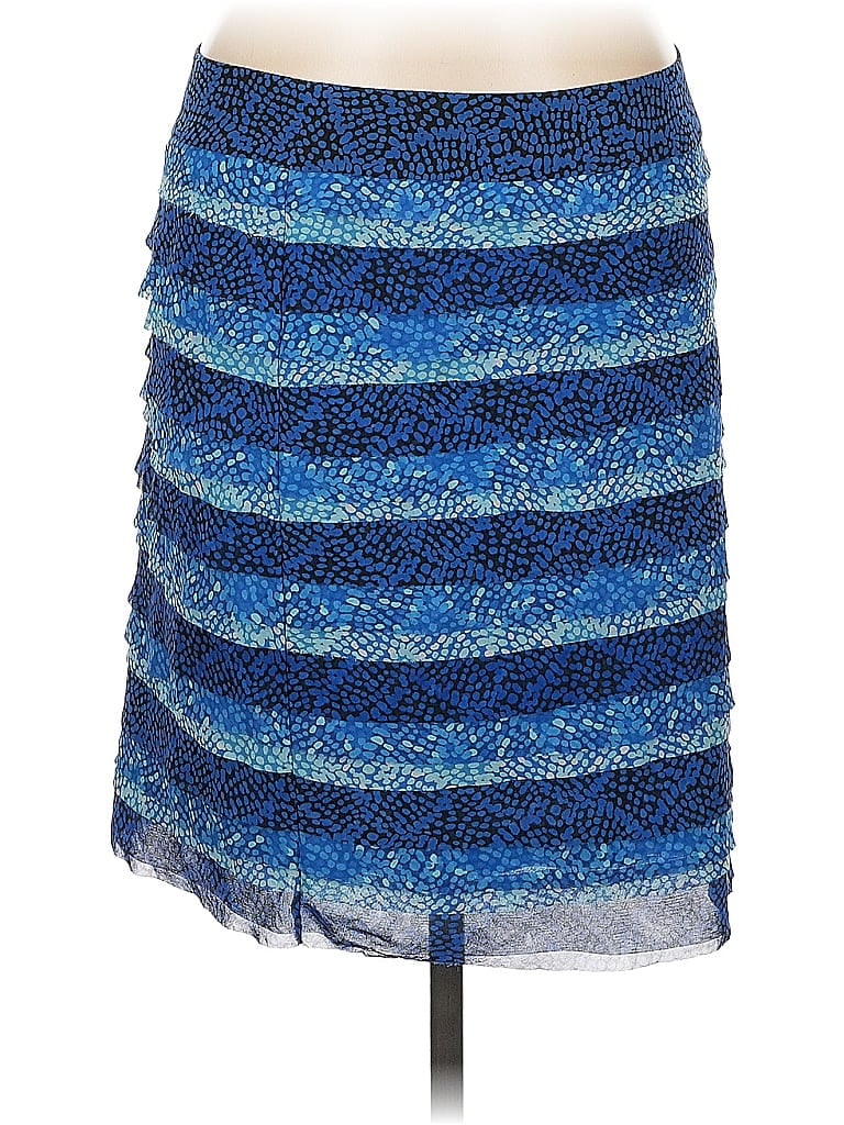 Pre-owned White House Black Market Formal Skirt In Blue