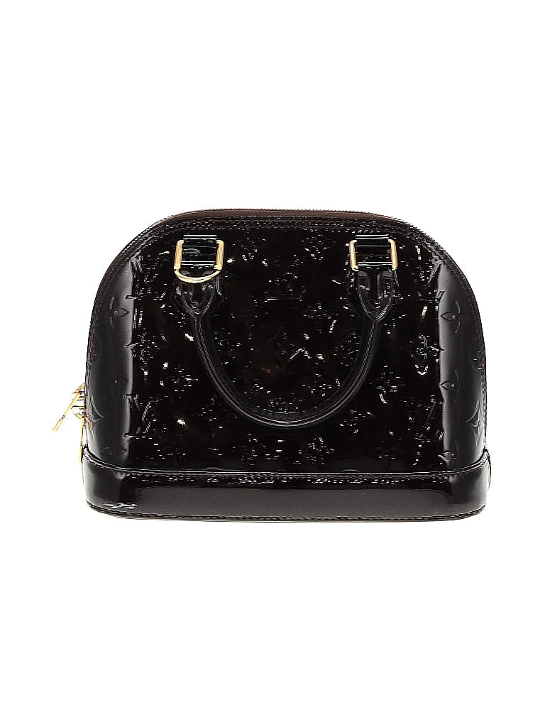 Louis Vuitton 100% Leather Black Burgundy Vernis Alma BB Amarante Satchel One size - photo 1