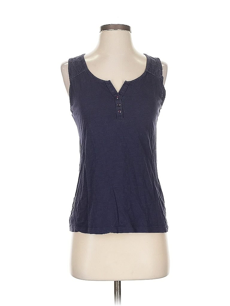 Ann Taylor LOFT Outlet 100% Cotton Blue Sleeveless T-Shirt Size XS - photo 1
