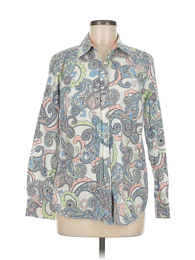 Click to view more detailed imagery on our partner's website Pre-owned Talbots Long Sleeve Polo Shirt In Silver