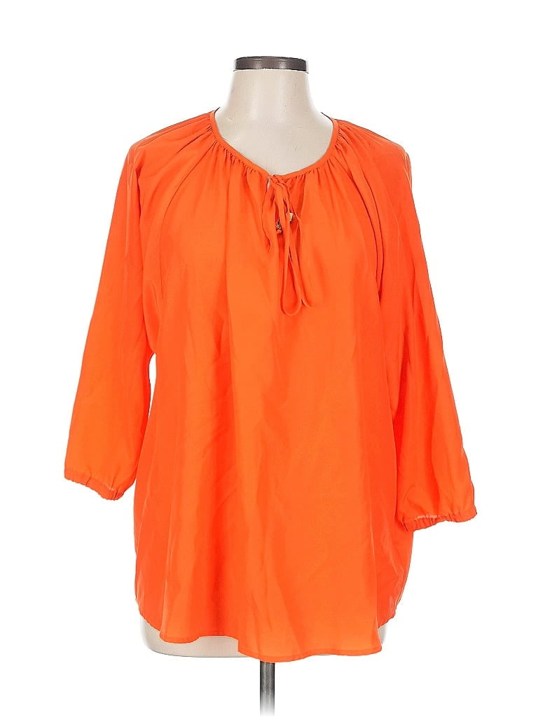 Pre-owned Michael Michael Kors 3/4 Sleeve Blouse In Orange