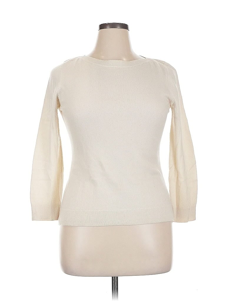Pre-owned Ann Taylor Turtleneck Sweater In White