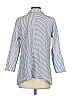 Habitat Stripes Blue 3/4 Sleeve Button-Down Shirt Size S (estimated) - photo 3