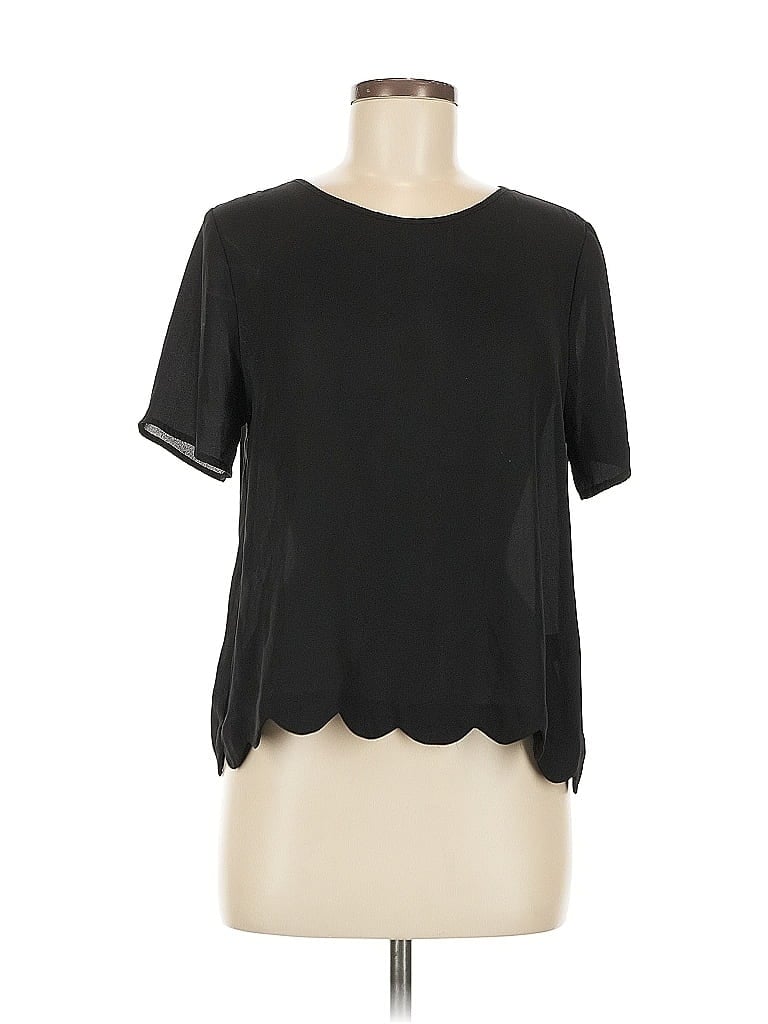 Pre-owned Love Tree Short Sleeve Top Black Sweetheart Neckline Tops