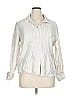 Coldwater Creek Metallic Ivory Long Sleeve Blouse Size XL (petite) - photo 1