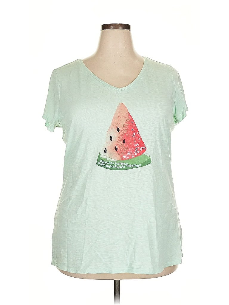 St. John's Bay Green Short Sleeve T-Shirt Size XXL (tall) - photo 1