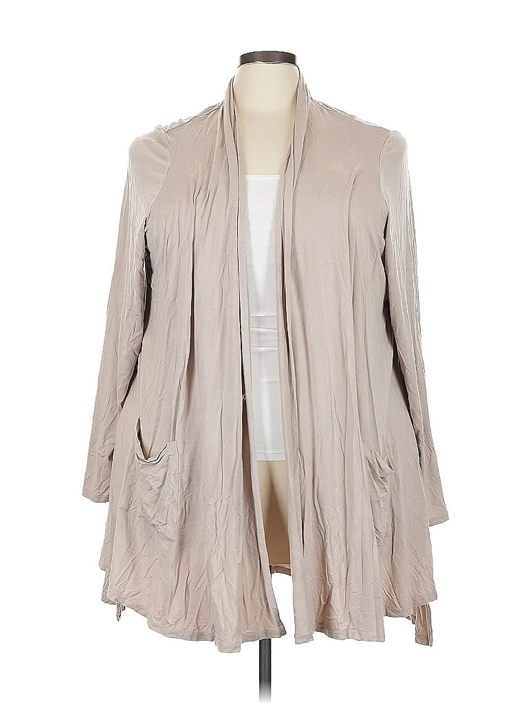 LOGO by Lori Goldstein Tan Kimono Size 3X - photo 1