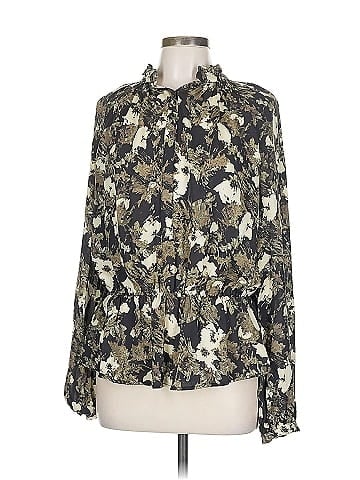 Elizabeth and James Long Sleeve Silk Top (view 1)