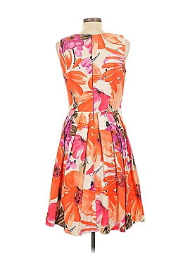 Nicole Miller New York 100% Polyester Tropical White Casual Dress Size 6