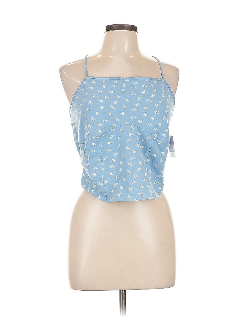 Abound Tank Top Blue Halter Neckline Tops