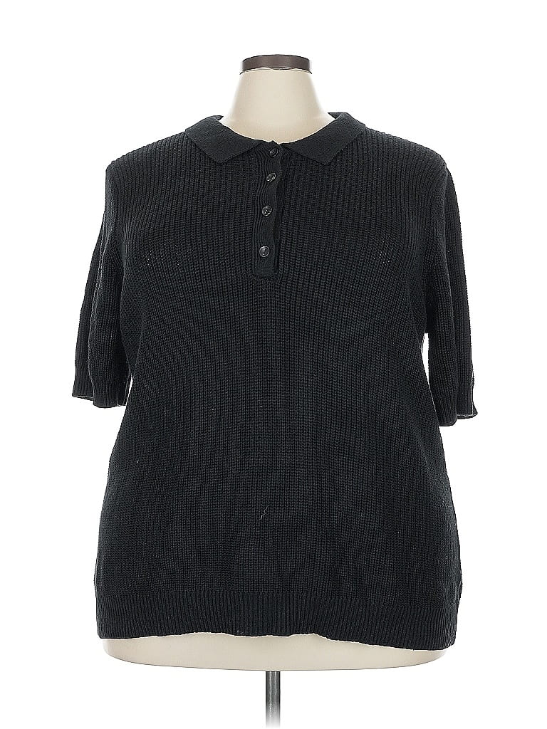 Woman Within Black Pullover Sweater Size 22 - 24 - photo 1