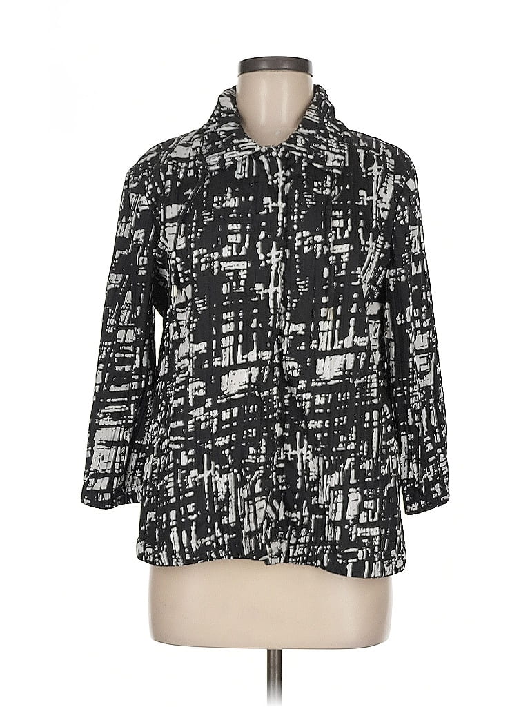Click to view more detailed imagery on our partner's website Pre-owned Chico's 3/4 Sleeve Button Down Shirt In Black