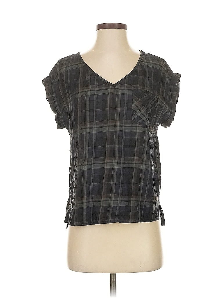 Pre-owned Holding Horses Short Sleeve Blouse In Gray