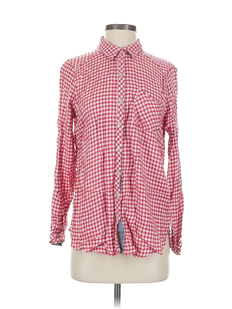 Pre-owned Lucky Brand Long Sleeve Button Down Shirt In Red
